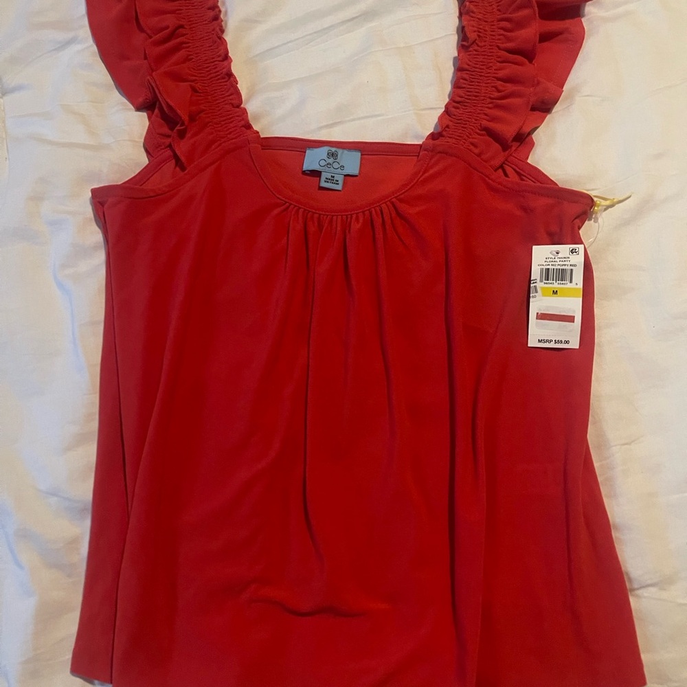 Brand New CeCe’s Top in Poppy-red color, from Macy’s.